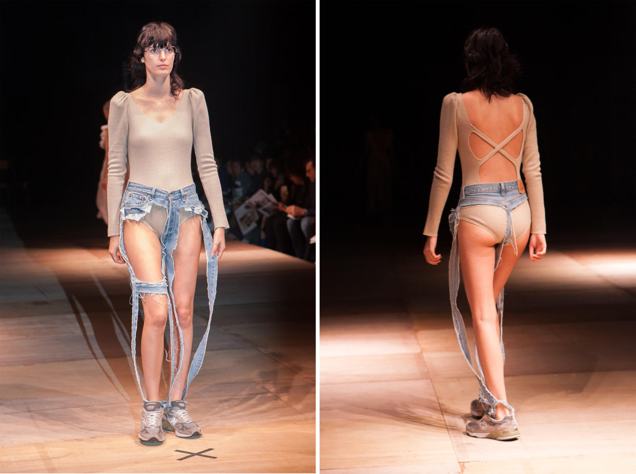 Thong jeans could be next summer’s wardrobe staple [Photo: Splash News]