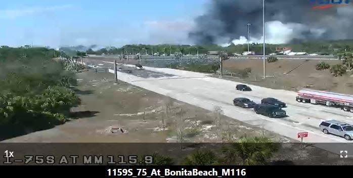 Wildfire near Interstate 75, near Bonita Beach Road