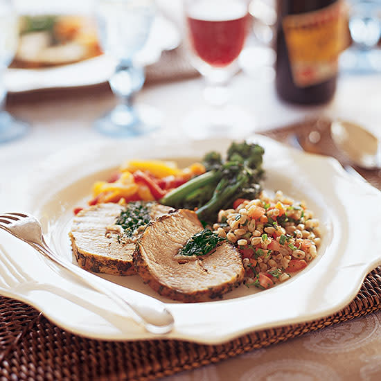 Roasted Pork Loin Stuffed with Spinach and Prosciutto