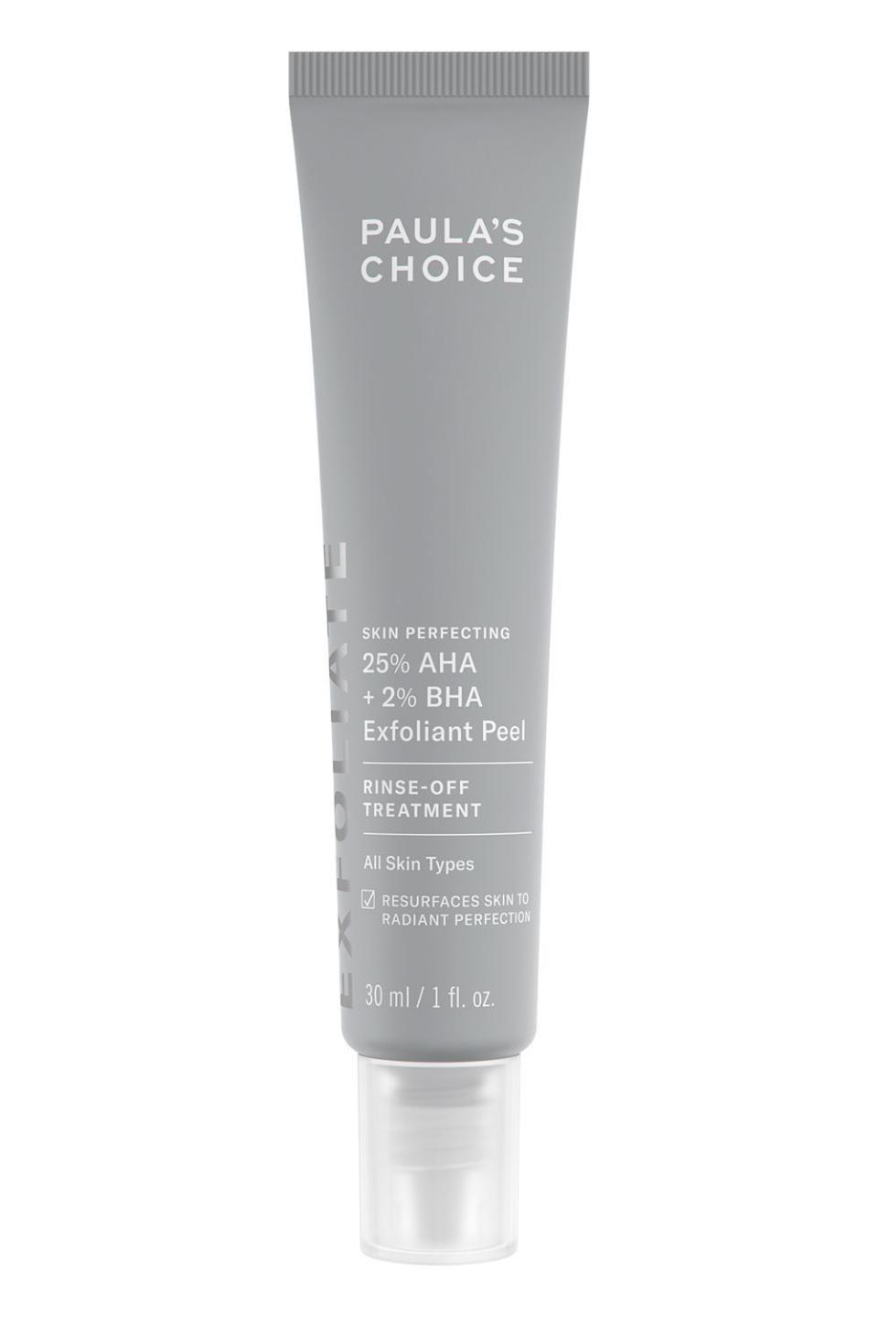 2) Paula's Choice Skin Perfecting 25% AHA + 2% BHA Exfoliant Peel