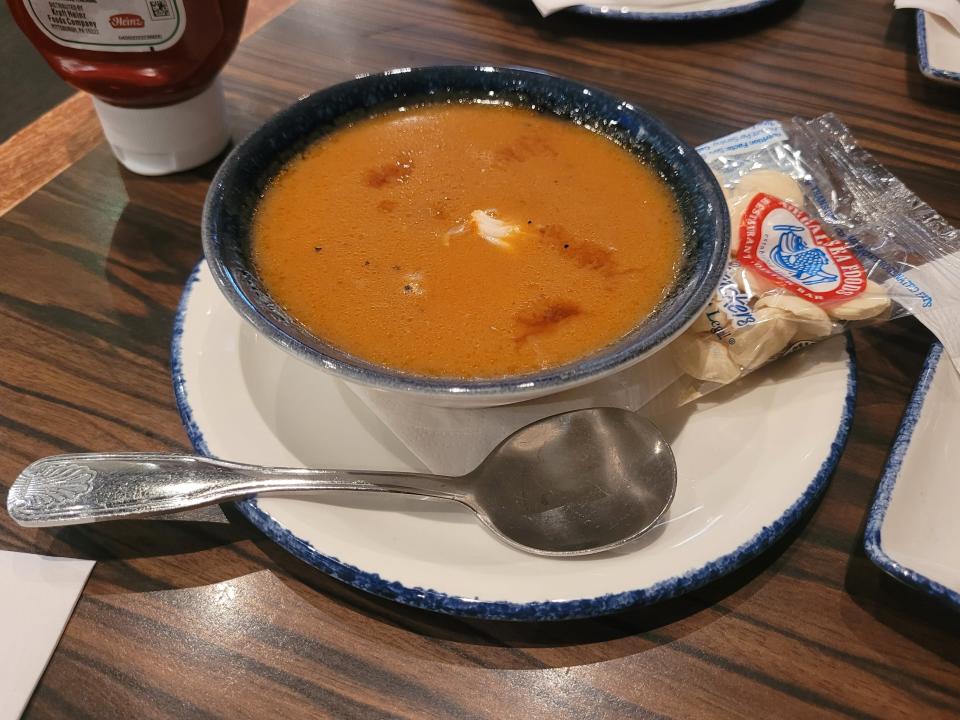 Lobster bisque at Legal Sea Foods