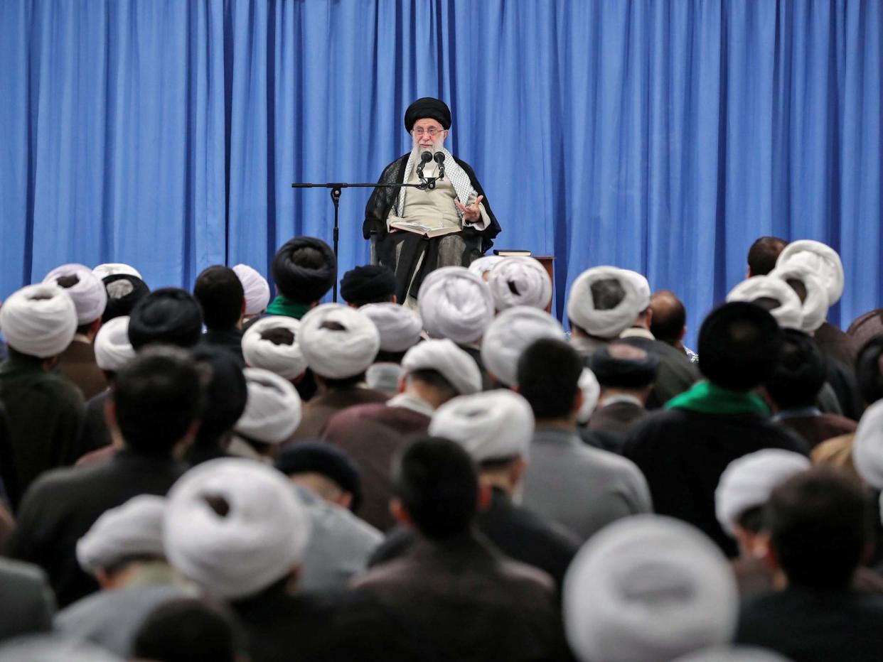 Iran's Supreme Leader Ayatollah Ali Khamenei during a meeting in Tehran on 17 September: AFP/Getty Images