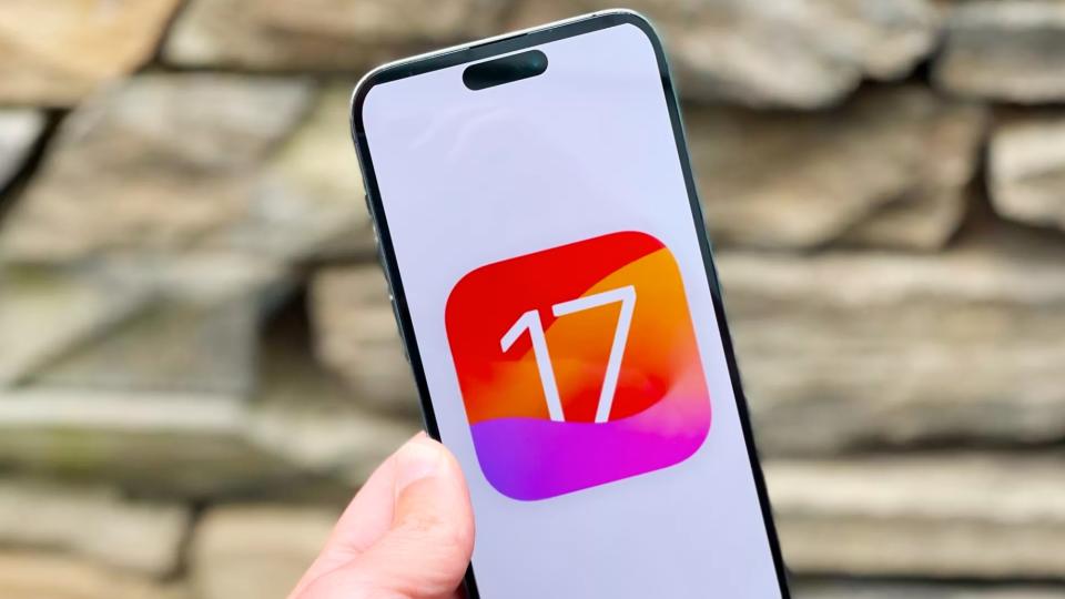 iOS 17 logo on iPhone