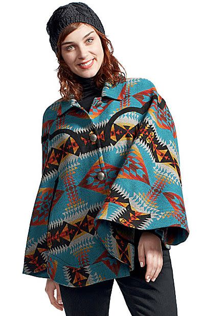 "I've been after this poncho for a while now..." -Anya Strzemien, Editor in chief HuffPost Style & HuffPost Home   <a href="http://www.dillards.com/product/Pendleton-Juniper-Poncho-Coat_301_-1_301_503402100?savedSearchLoginURL=&commandNameURL=&ddkey=http:ProductResultList">Dillards.com</a>