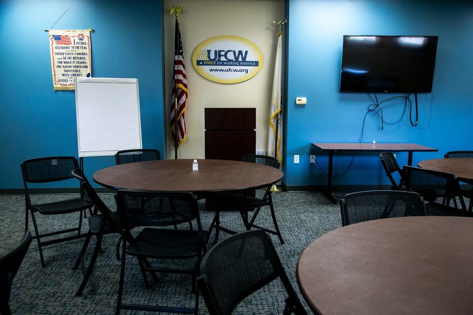 A meeting room at the United Food & Commercial Workers Local 431 offices in Davenport.