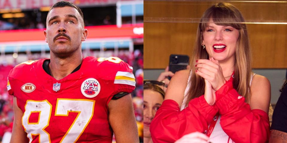 Travis Kelce and Taylor Swift Chief's game.