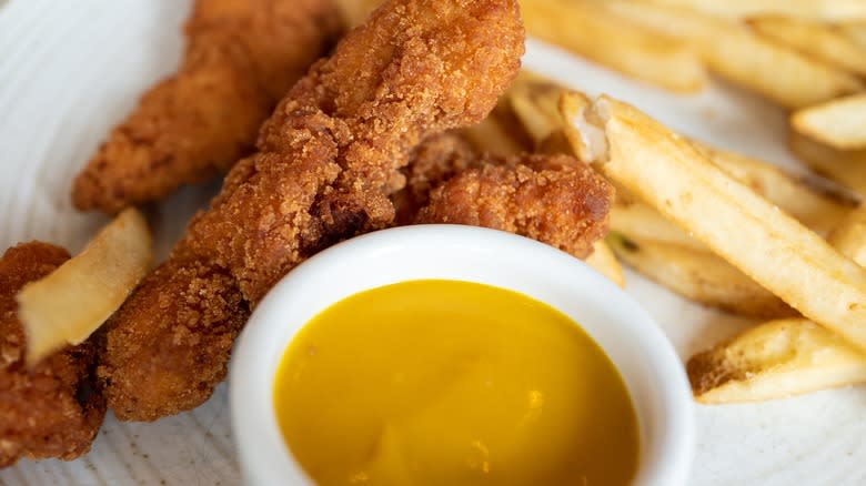 chicken with dipping sauce