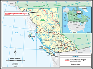 Figure 1 - Storie Molybdenum Project Location Map