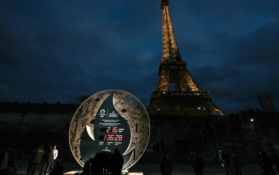 The countdown clock of the Paris 2024 Olympic Games