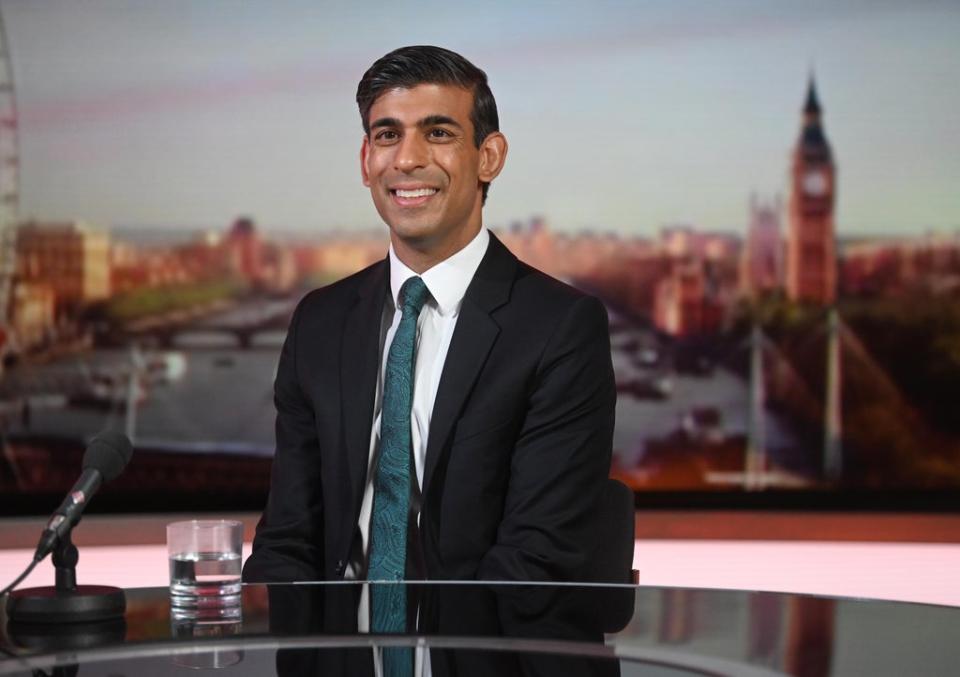 Rishi Sunak has said he will have a Twix and a Sprite as a warm-up before delivering the Budget on Wednesday (Jeff Overs/BBC) (PA Media)