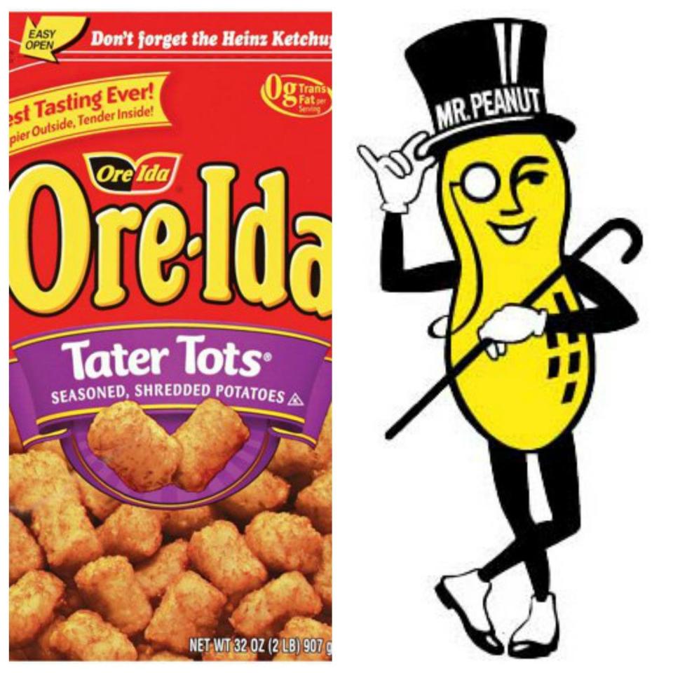 (Heinz) Ore-Ida Tater Tots and (Kraft) Planters' Mr. Peanut