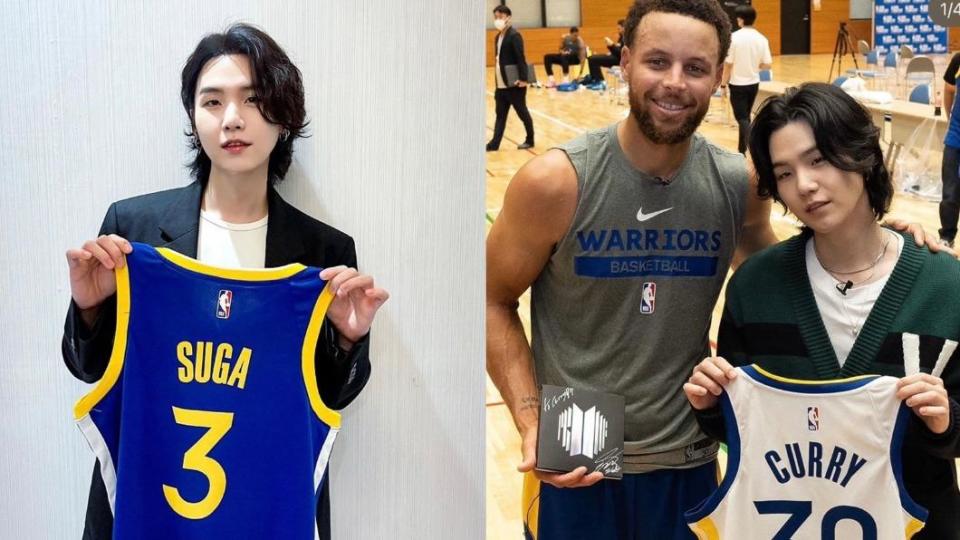 BTS團員SUGA是NBA球星Stephen Curry的粉絲（圖／翻攝自agustd、stephencurry30 Ig帳號）