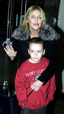 Patsy Kensit and son at the London premiere of Warner Brothers' Harry Potter and The Sorcerer's Stone