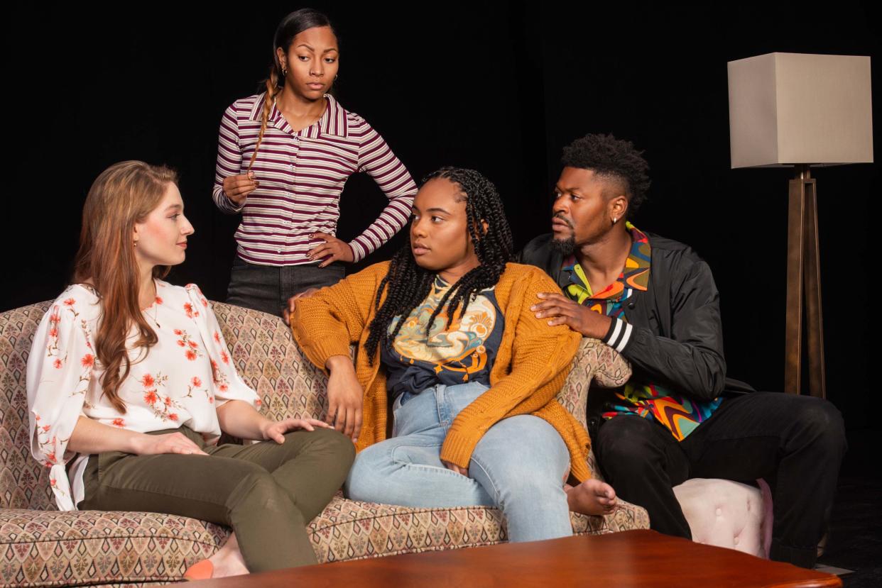 From left, Danielle Vivcharenko, Trezure Coles, Rebecca Rose Mims and Rickey Watson Jr. star in the FSU/Asolo Conservatory production of Lydia Diamond’s “Stick Fly.”
