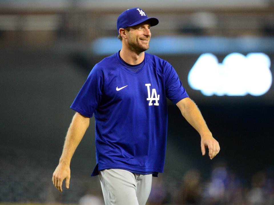 Los Angeles Dodgers starting pitcher Max Scherzer has three Cy Young awards, as does teammate Clayton Kershaw.
