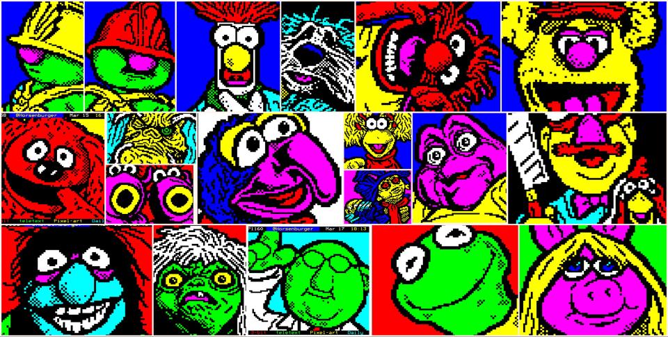 Pixelkunst im Teletext – Muppets