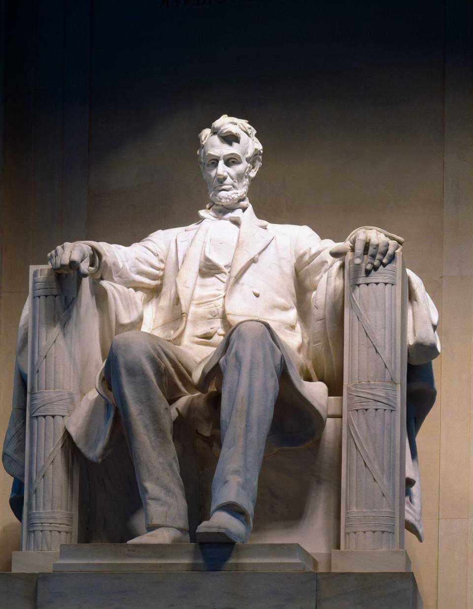 Photographer Carol M. Highsmith captured in this image the essence of the statue at the center of the Lincoln Memorial in Washington, D.C. The statue shows the somber side of President Abraham Lincoln, posed as he might have been while in reflection about the Civil War. The photograph is part of a series the photographer donated to the Library of Congress. C. Ford Peatross, former director of the Library's Center for Architecture, called Highsmith's donation one of the greatest acts of generosity in the institution's history.