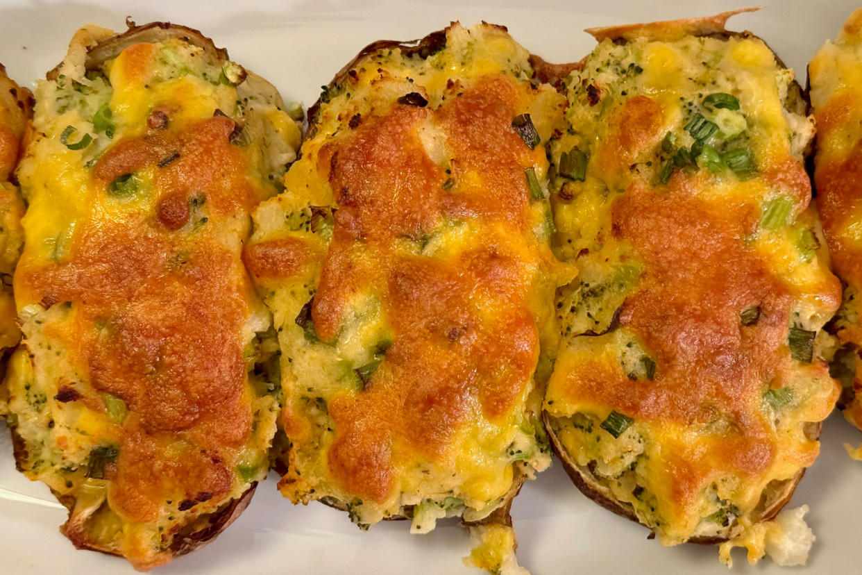 It might have taken forever to make these twice-baked potatoes, but they were filling and delicious.