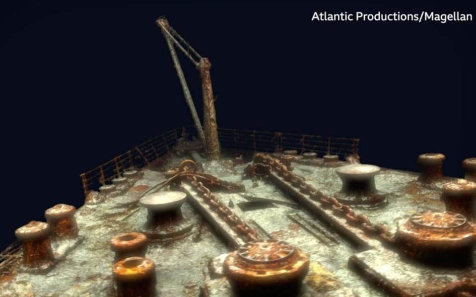 The top of the bow is seen rusted here - ATLANTIC PRODUCTIONS/MAGELLAN/BBC