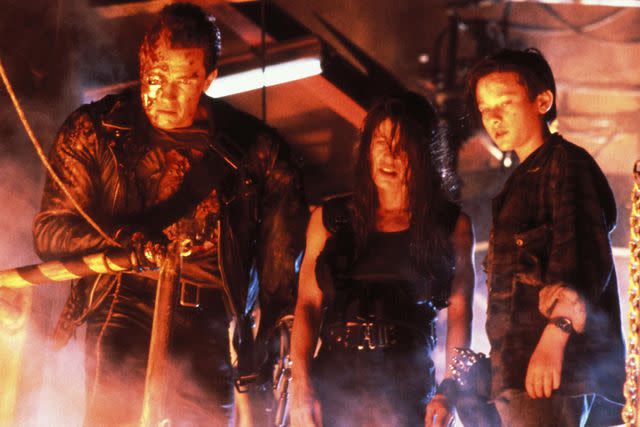 <p>StudioCanal/Shutterstock</p> From left: Arnold Schwarzenegger, Linda Hamilton and Edward Furlong in 'Terminator 2: Judgment Day,' 1991.