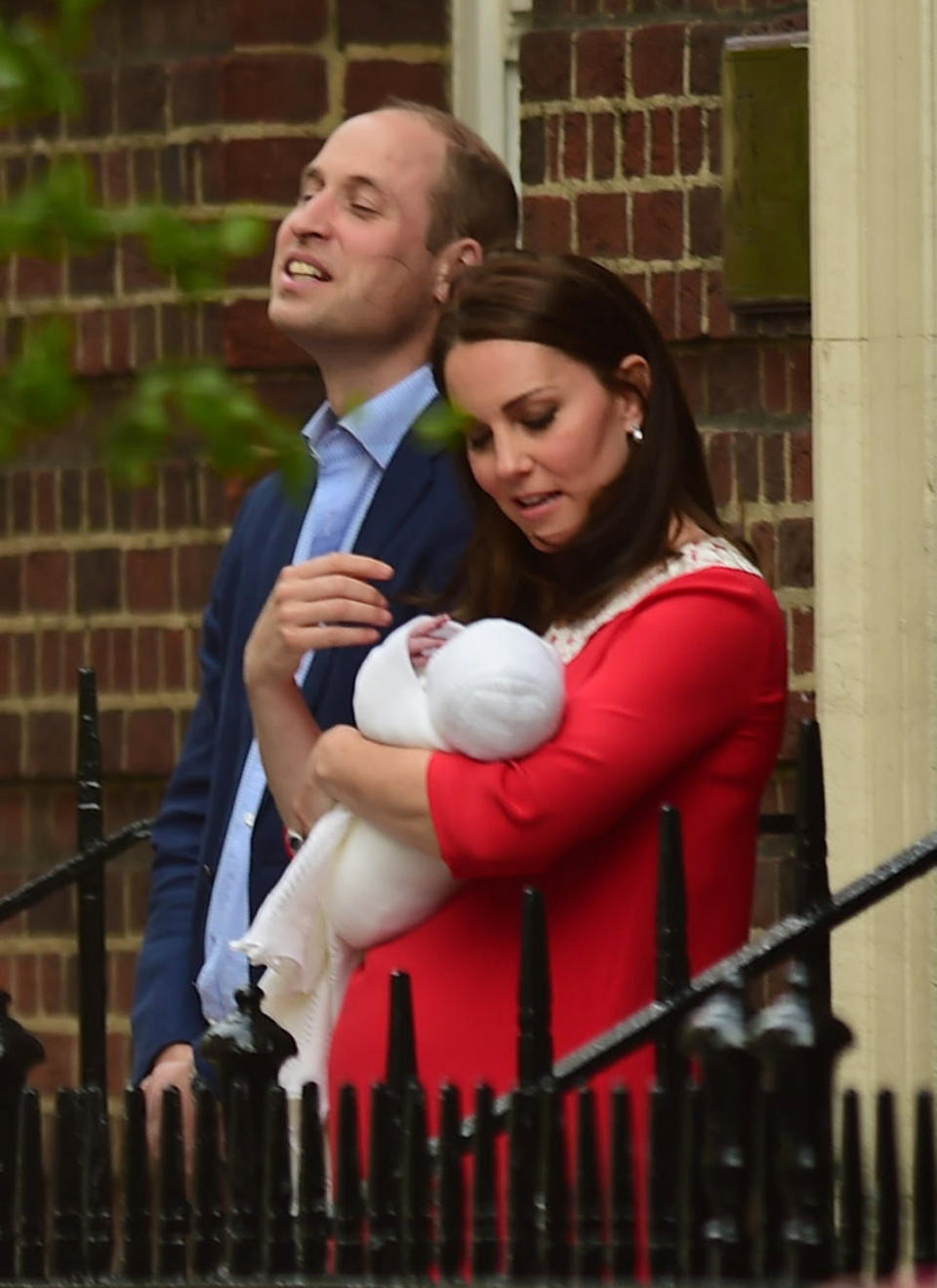 The Duke and Duchess of Cambridge and their newborn son outside the Lindo Wing at St Mary’s Hospital in Paddington, London. (PA)