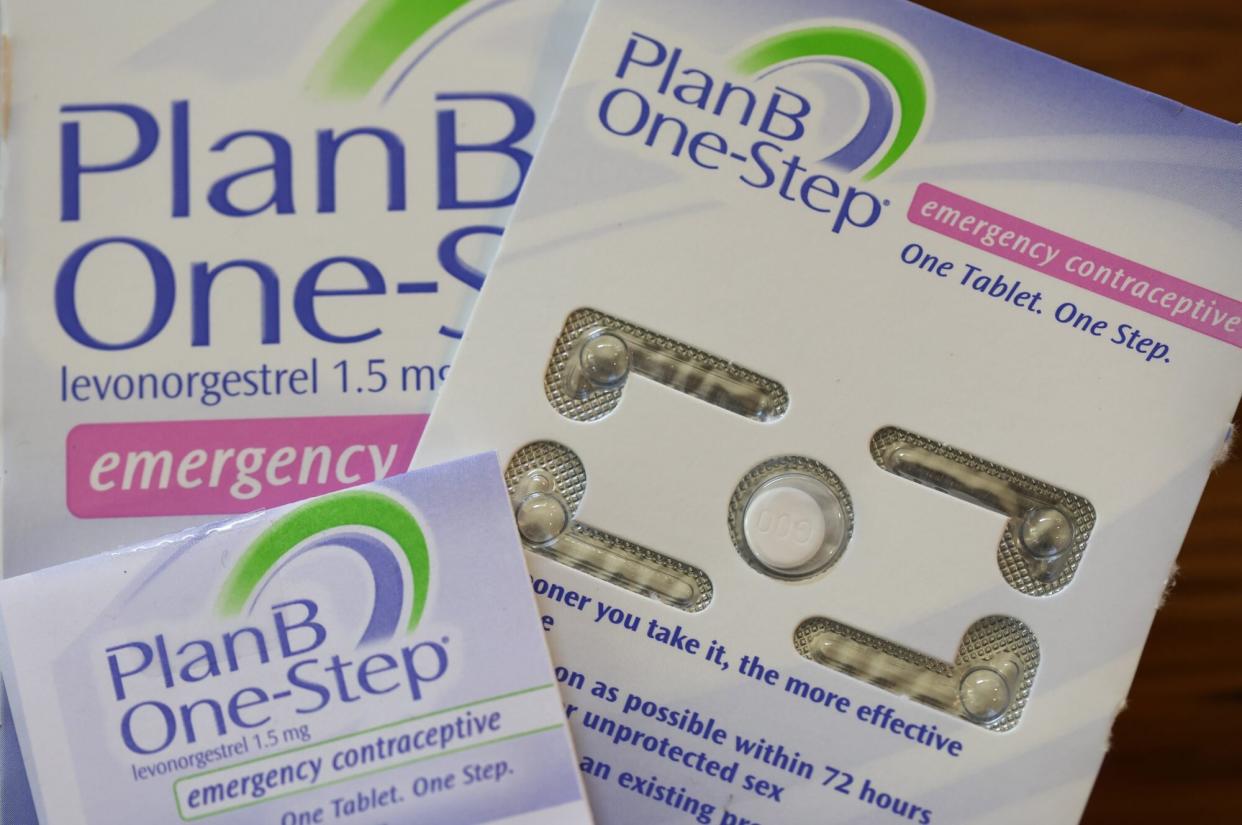 SAN ANSELMO, CALIFORNIA - JUNE 30: In this photo illustration, PlanB one-step emergency contraceptive is displayed on June 30, 2022 in San Anselmo, California. Some large drugstore chains are limiting the number of emergency contraception pills sold to individuals as demand for morning after pills is surging following the Supreme Court ruling to overturn Roe v. Wade and several states moving to prohibit abortions. (Photo Illustration by Justin Sullivan/Getty Images)