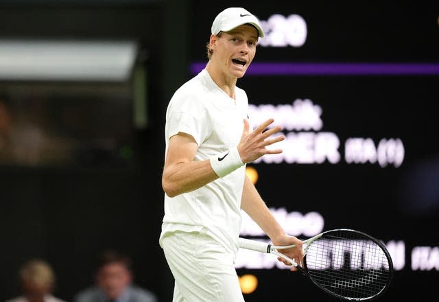 Jannik Sinner reacts during his second-round win