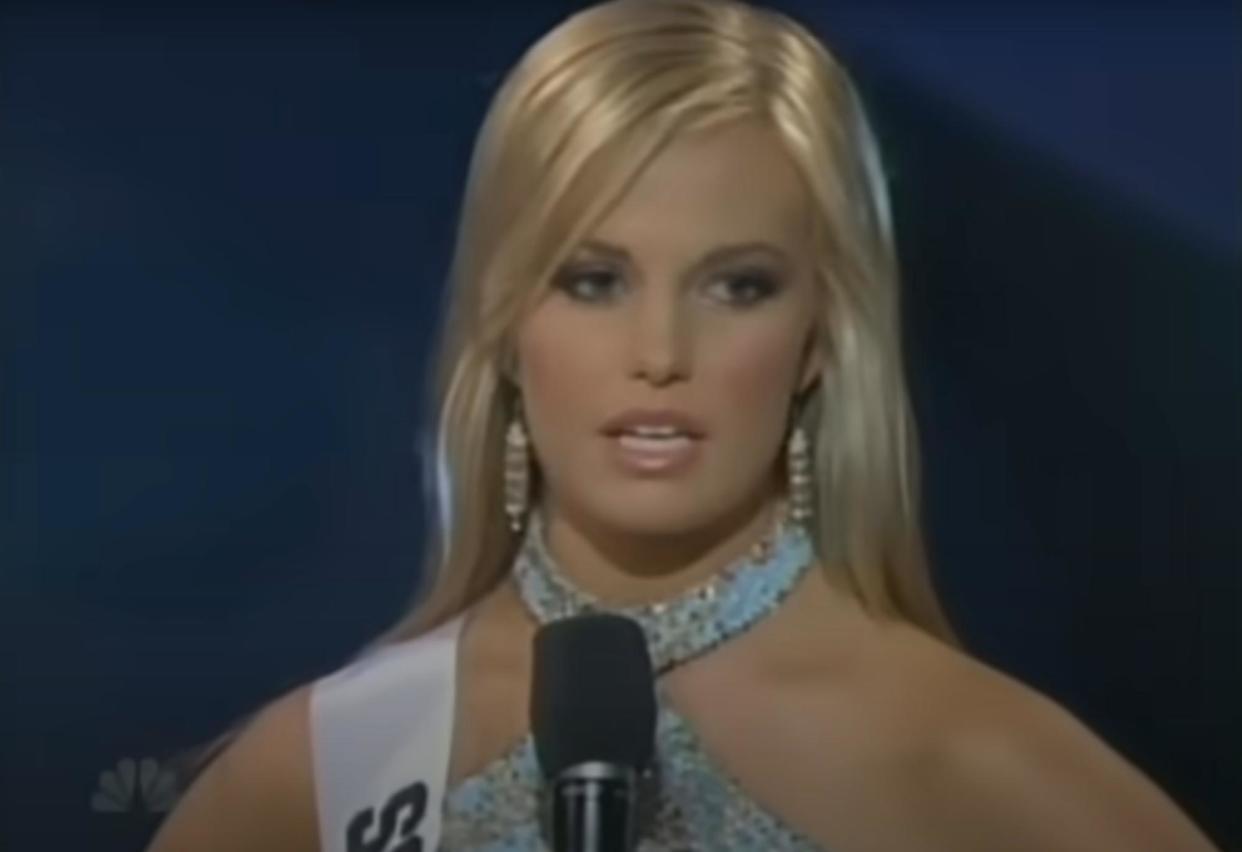 <span>Caite Upton during the 2007 Miss Teen USA contest.</span><span>Photograph: YouTube</span>