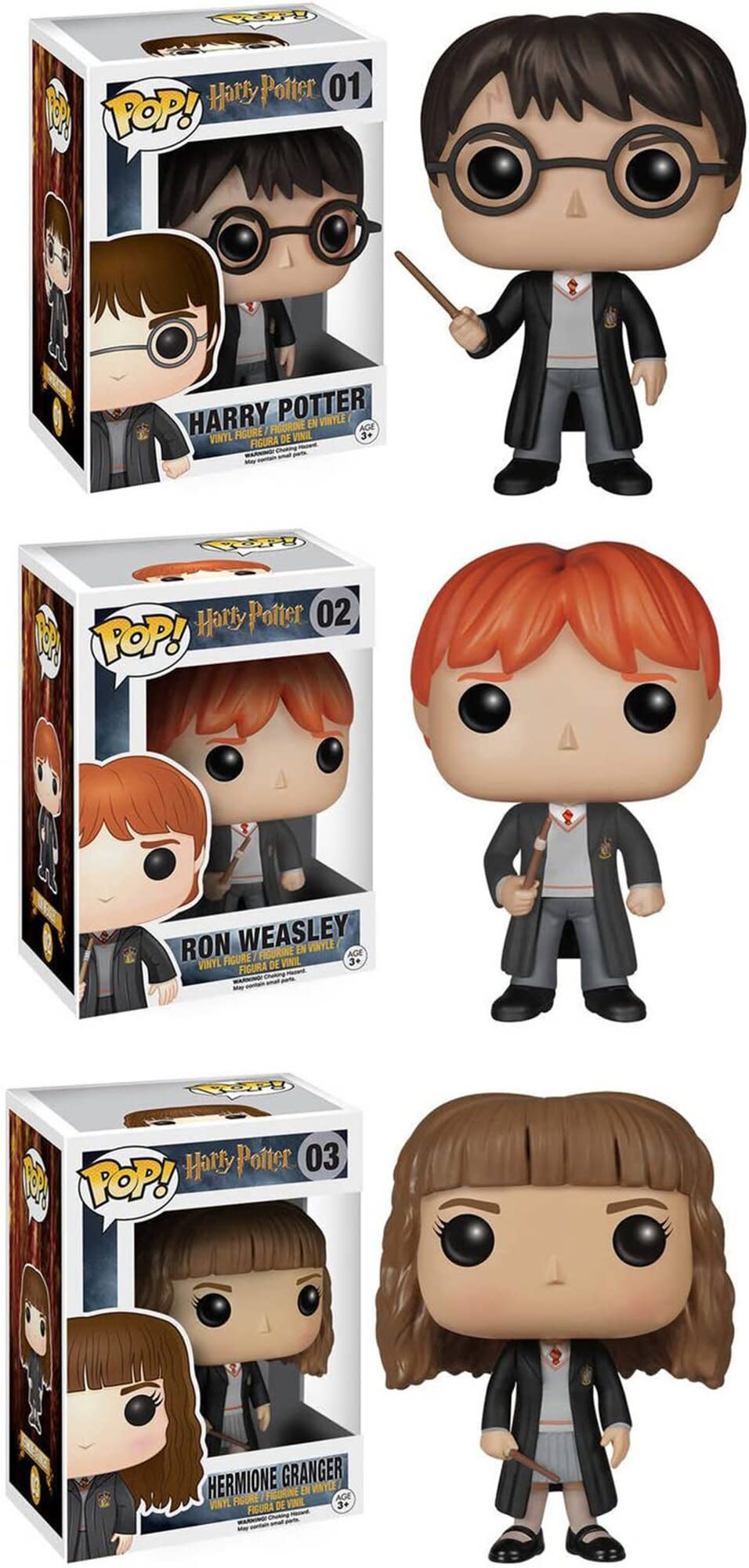 Funko Harry Potter POP! Movie Vinyl Collectors Set: Harry Potter, Ron Weasley & Hermione Action Figure