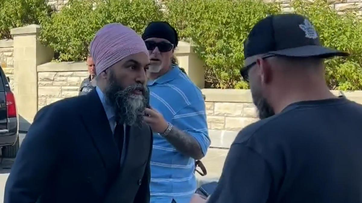 ‘Got something to say?’: NDP’s Singh in heated confrontation with protesters