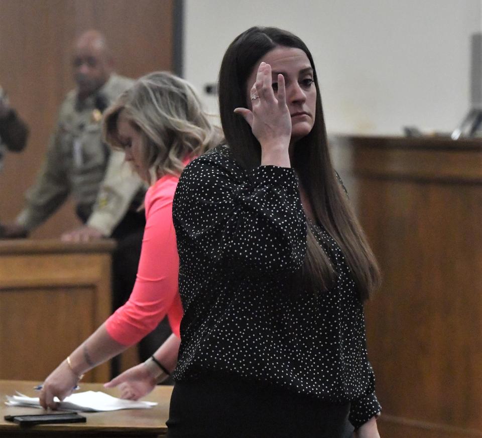 Amber McDaniel in the Wichita County Courthouse on Friday, April 28, 2023.