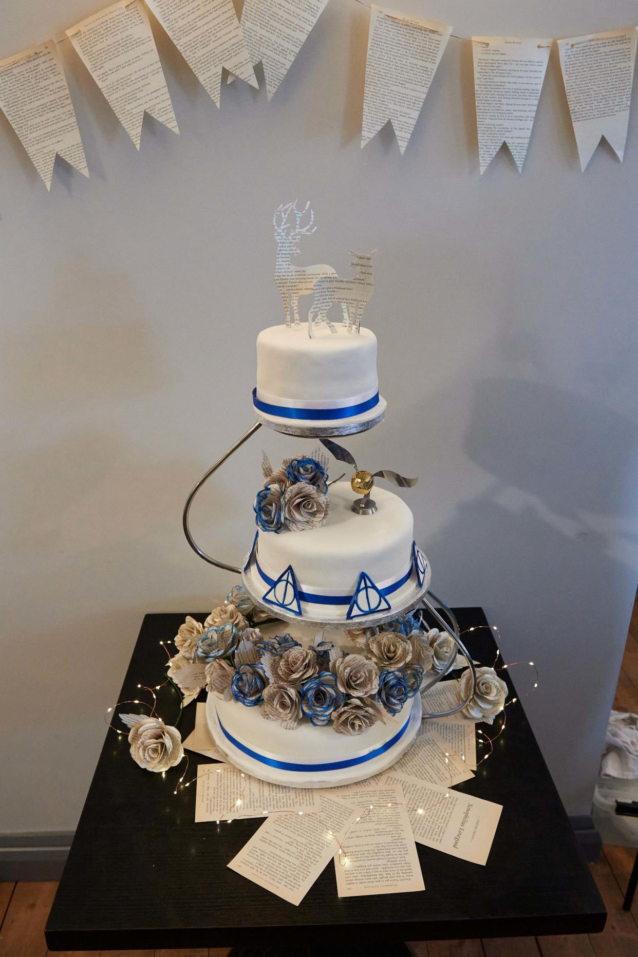 The Harry Potter-themed cake featuring a golden snitch and deer, a reoccuring 'Patronus' within the Potter family. (Matthew Sier)