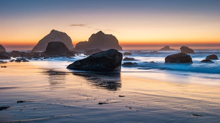 sea stacks at sunset