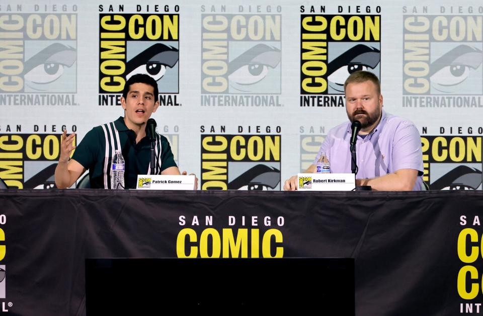 EW's editor-in-chief Patrick Gomez and Robert Kirkman at