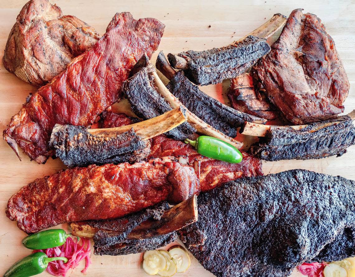 Brisket, beef ribs and meats at Loop 9 BBQ in Grand Prairie.