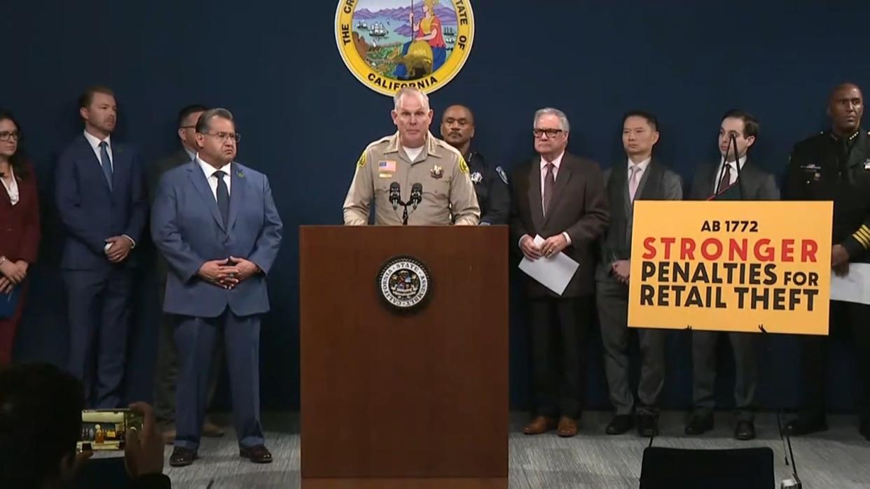 San Bernardino County Sheriff Shannon Dicus joined state and city officials in Sacramento to support AB 1772, harsher penalties for retail theft crimes.