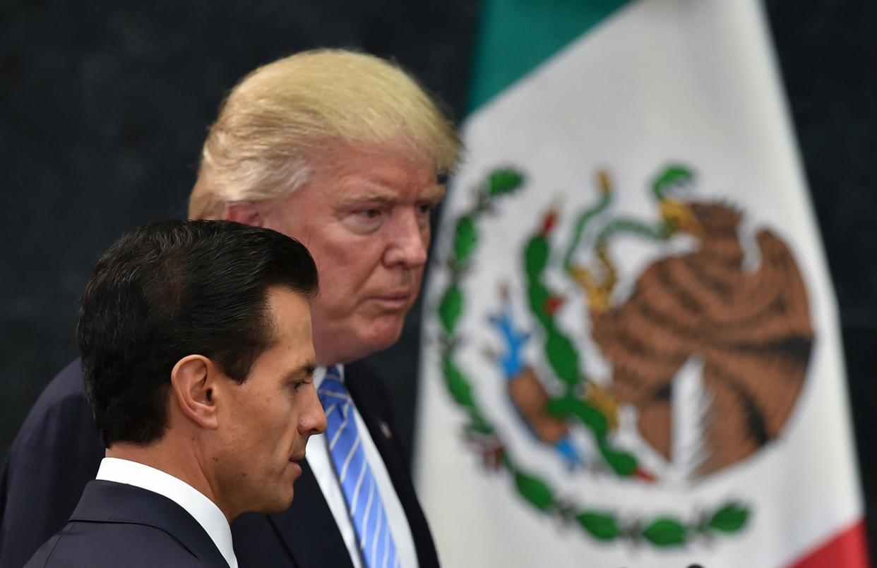The relationship between the two leaders has been tense as a result of Mr Trump's rhetoric about Mexico: Getty