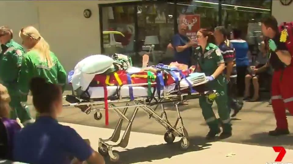 An elderly shopper was seriously injured when the driver smashed through the Port Adelaide shop front. Source: 7 News