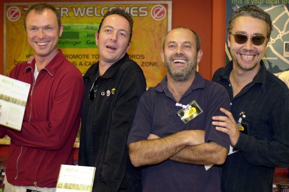 Karl Wallinger, right, was a member of World Party along with Gary Kemp, Joe Strummer, and Keith Allen. AP