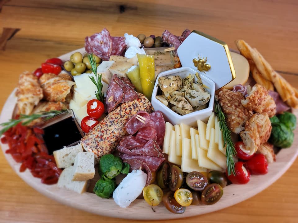 Charcuterie board from Bees and Board Charcuterie Co. in Fayetteville.