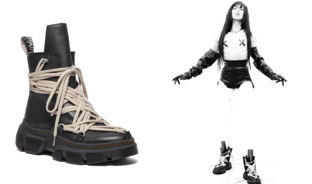 Dr. Martens' 1460 Boots Get the Rick Owens Treatment With Exaggerated Lace  System in New Collaboration