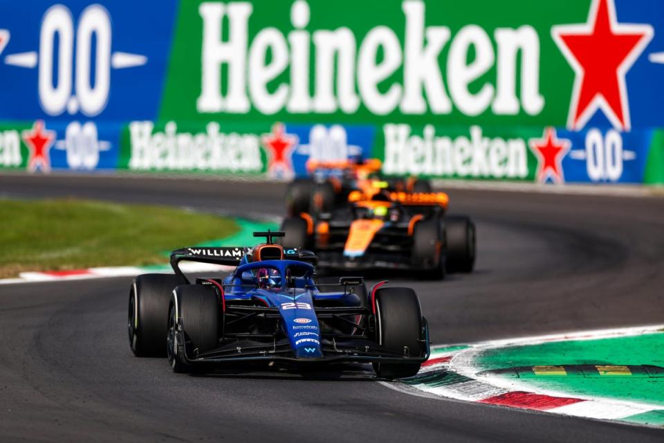 Albon kept the McLaren of Lando Norris behind him at Monza on Sunday (Getty)