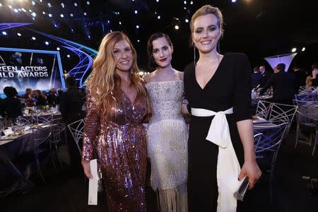 24th Screen Actors Guild Awards – Show – Los Angeles, California, U.S., 21/01/2018 – Actresses Connie Britton, Allison Williams and Taryn Manning (L to R) pose during the show. REUTERS/Mario Anzuoni