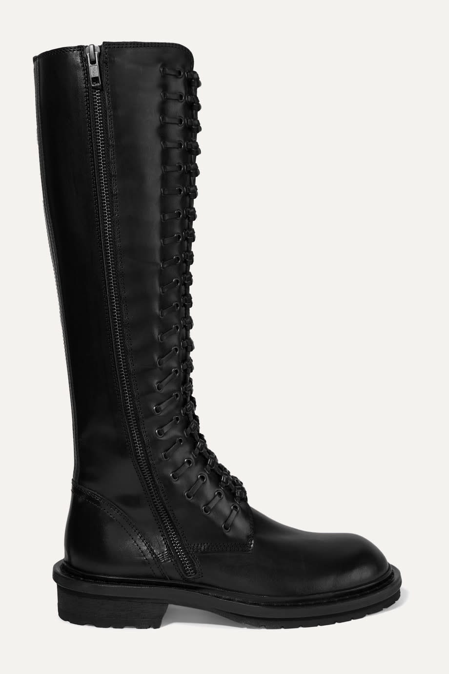Lace-Up leather Knee Boots