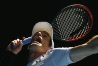 Tennis - Australian Open - Melbourne Park, Melbourne, Australia - 16/1/17 Britain's Andy Murray serves during his Men's singles first round match against Ukraine's Illya Marchenko. REUTERS/Thomas Peter