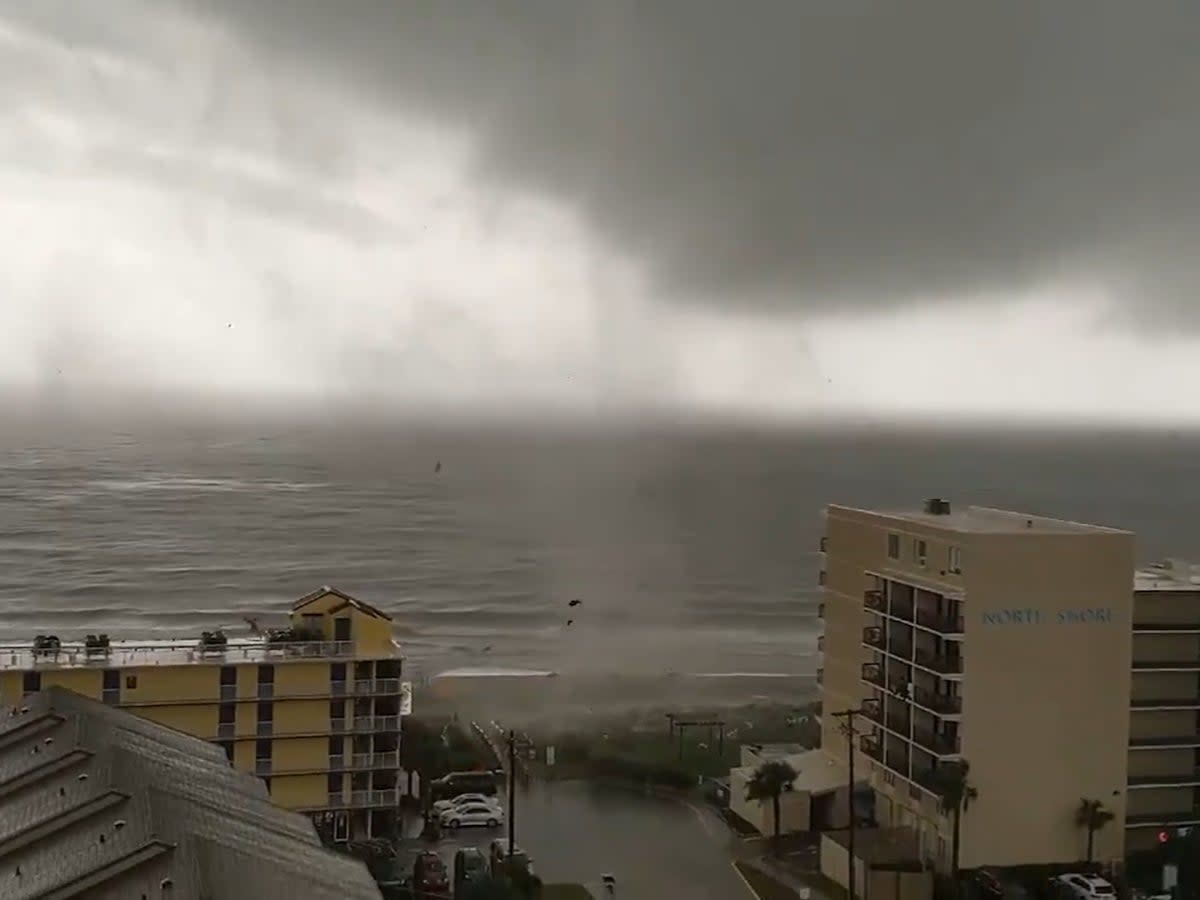 The tornado touched down around Myrtle Beach, North Carolina, on Friday (Twitter)