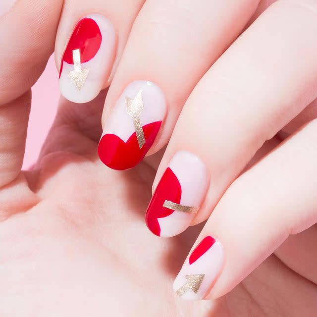 <p>Take an expected motif, like a golden arrow through a heart, and trace it on nails in an oversized design for an unexpected twist.</p><p><a href="https://www.instagram.com/p/BtWgQivFgTl/" rel="nofollow noopener" target="_blank" data-ylk="slk:See the original post on Instagram;elm:context_link;itc:0;sec:content-canvas" class="link ">See the original post on Instagram</a></p>