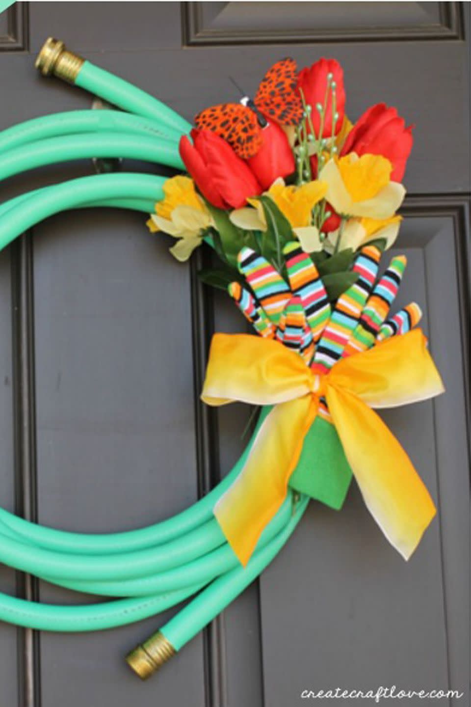 Spring Garden Hose Wreath