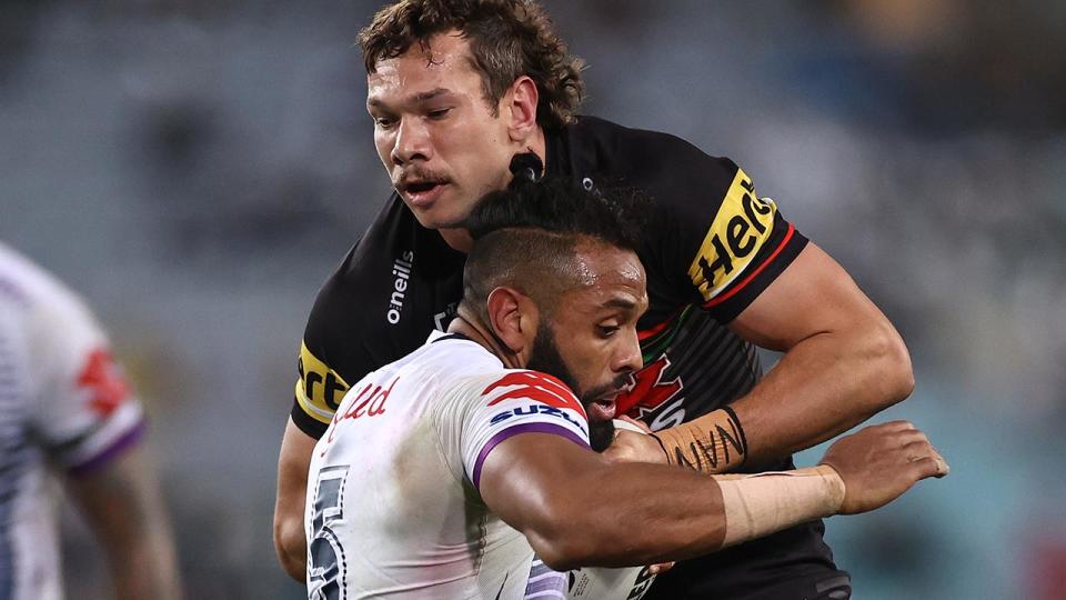 Brent Naden, pictured here in action for the Panthers in the NRL grand final.