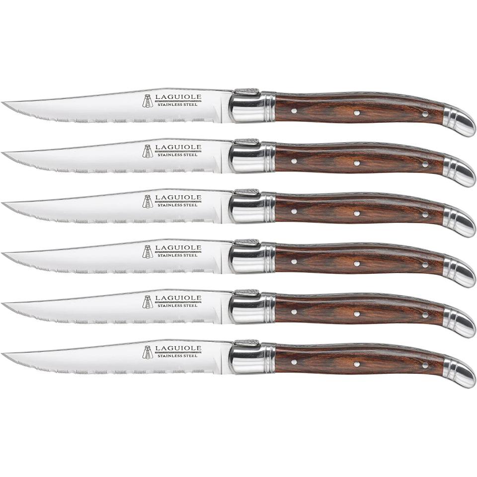 Trudeau Laguiole Steak Knives with Pakkawood Handles